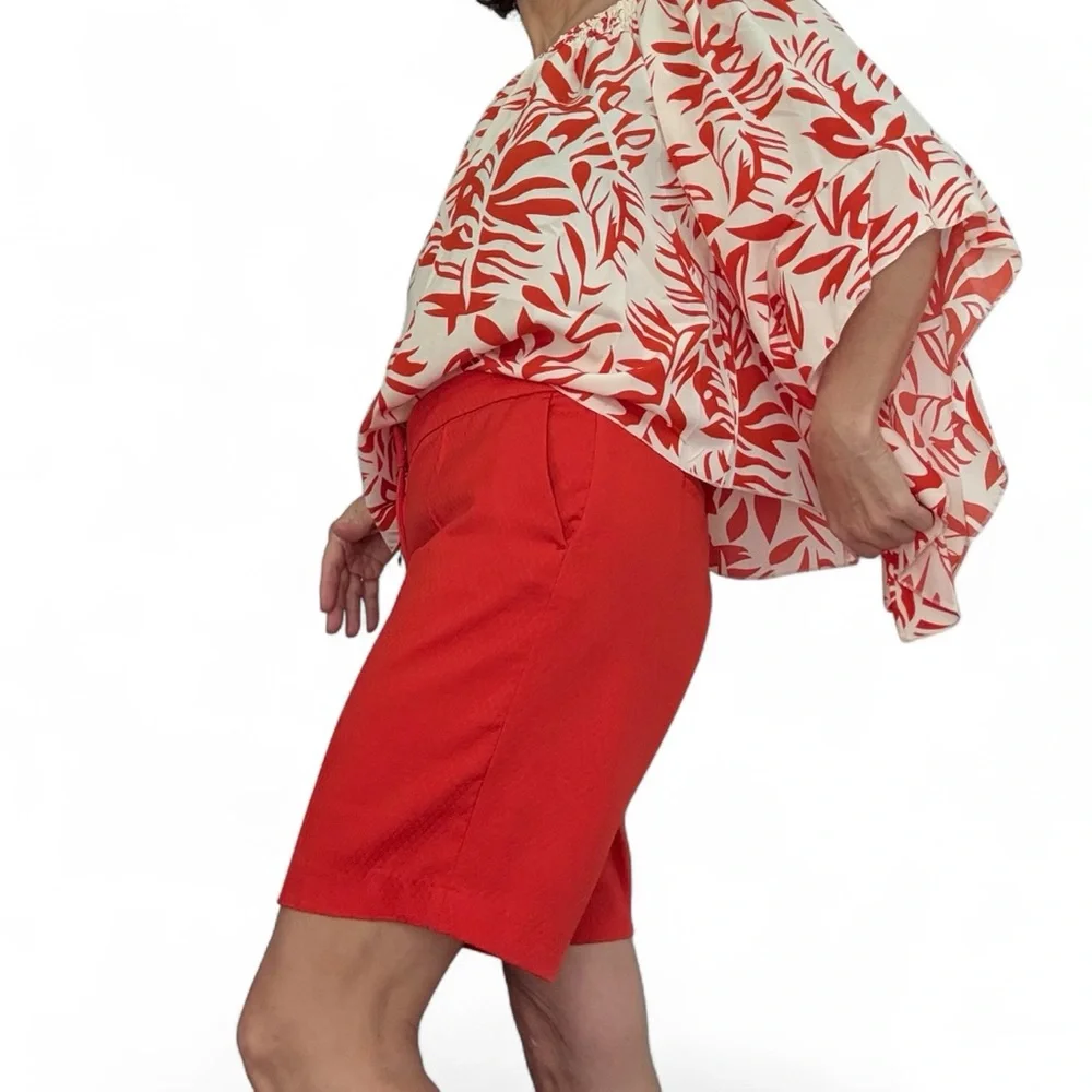 Dalia Red Orange Women's Shorts - Picture 4 of 6